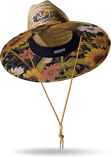 Straw Hat for Men & Women | Lifeguard Hat, Beach Hat & Sun Hat | UPF 50+ Wide Brim for Sun Protection | One Size | Hemlock